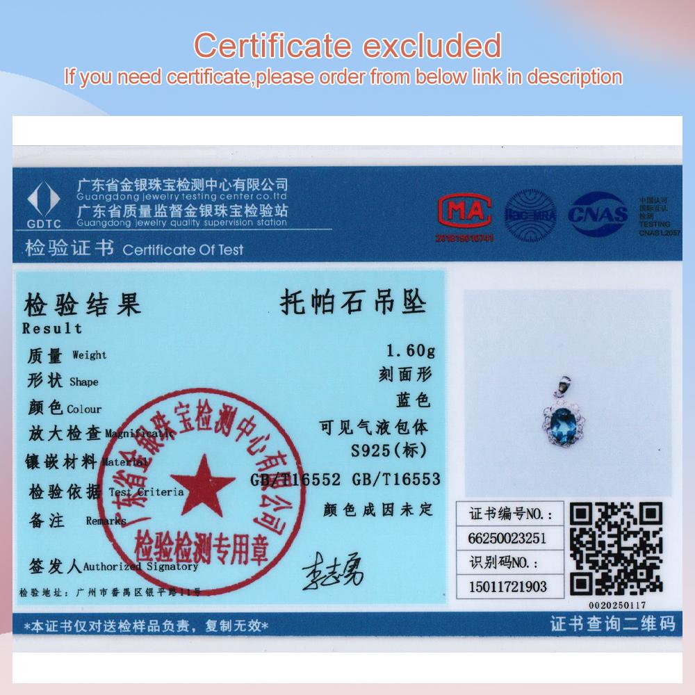 Классический дизайн, натуральный лондонский голубой топаз, ожерелье из стерлингового серебра 925 пробы для женщин и девушек, праздничный подарок в виде ювелирных украшений