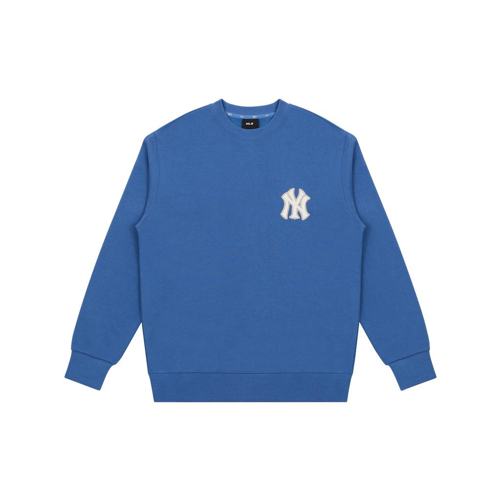 MLB Old Flower Sweatshirts Unisex Blue Crew Neck Moderate Regular 3AMTM0114-50BLD