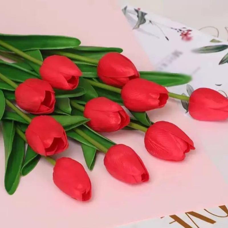 1-50pcs of Artificial Plant Tulip Soft Pole Room Dining Table Decoration Wedding Party Garden DIY Christmas Anniversary Decor