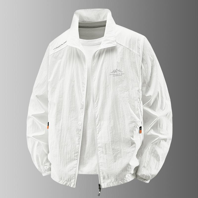 Солнцезащитный крем Мужской Ультратонкий Ледяной шелк Летний Мужской Рыбацкий Солнцезащитный крем Мужской Кожаная Ветровка Стойка Воротник Кардиган Куртка