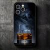 Мягкий чехол для телефона с изображением сигары, виски и льда для iPhone 16 16E 17 Air 15 Pro Max 14 Plus 13 Mini 11 12 7 Черный чехол Задняя крышка