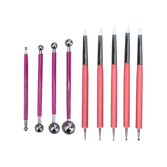 9 шт. глиняный инструмент, гладкий силиконовый, удобный захват, набор инструментов для нанесения точек, инструмент для лепки из глины, керамическая глина для рисования