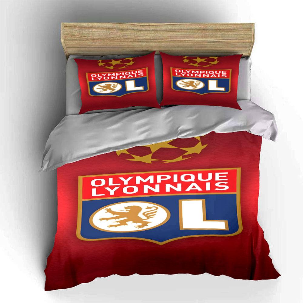 Lion, stars, Olympique Lyonnais. Bedding sets Duvet cover sets Duvet covers Pillowcases(1 * Duvet Cover 2 * Pillowcases without duvet insert)