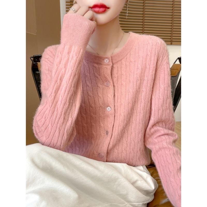 DAFIFY Women's Fashion Casual Fall Winter Solid Color Print Long Sleeve O-Neck Sweaters