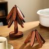 Tree Shape Heat Trivet Bamboo Placemats Foldable Kitchen Mat Non-Slip Tabletop Protector for Hot Pots Cups