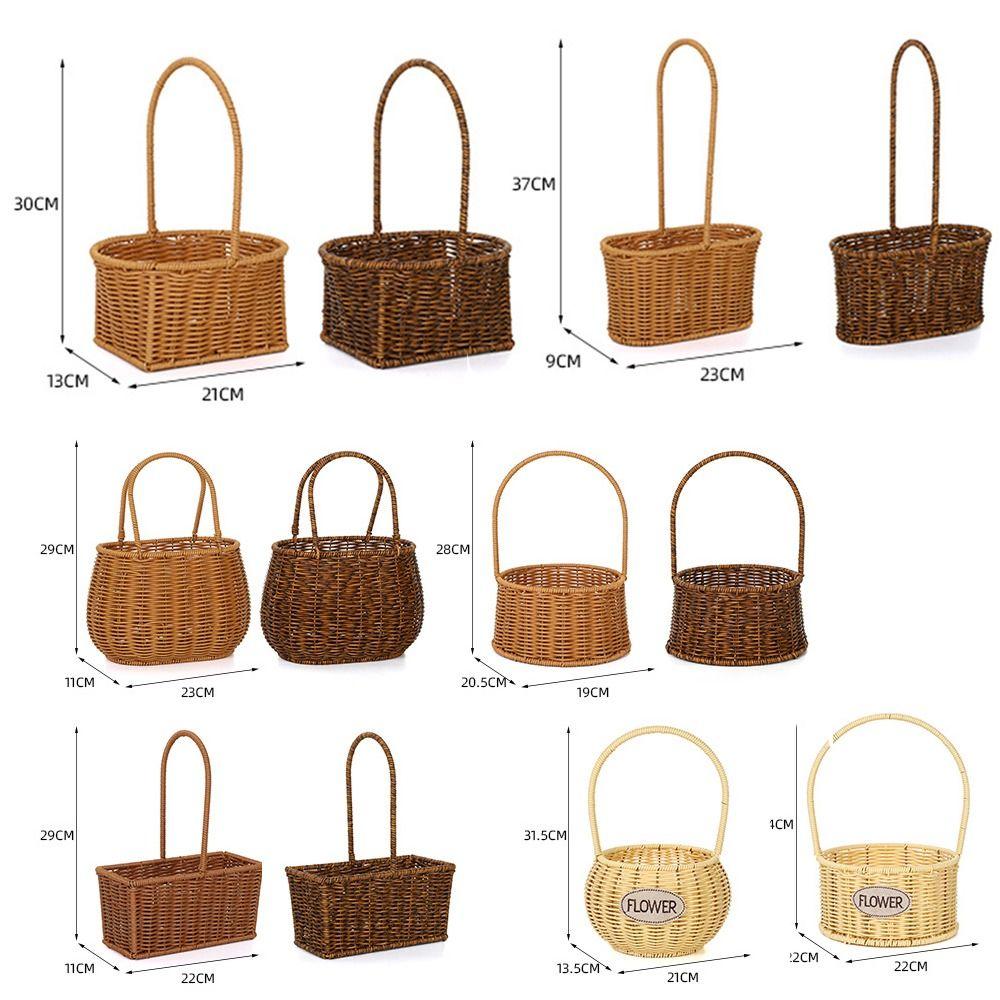 Sundries Organizer Rattan Storage Baskets Imitation Rattan Garden Picnic Basket