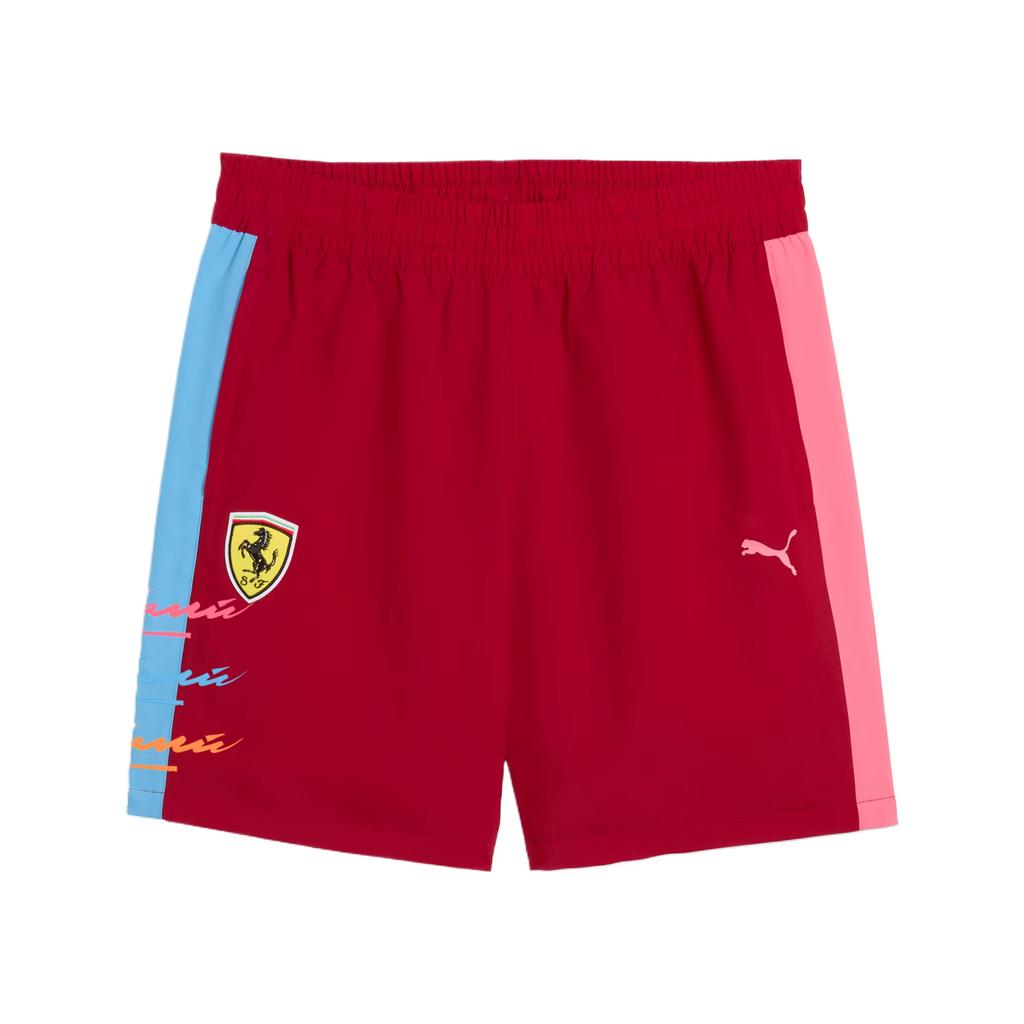 Puma Scuderia Ferrari Майами Модный тренд Удобные повседневные шорты Мужские шорты Глубокий малиновый 633407-02