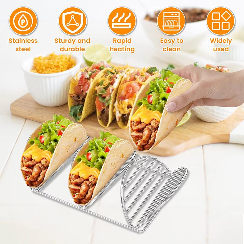 Tortillas Stand Wave Metal Dish Shaped Rack Parties Plate Baking Burritos Restaurants Heart Silver Home Tray Storage Holds Shelf