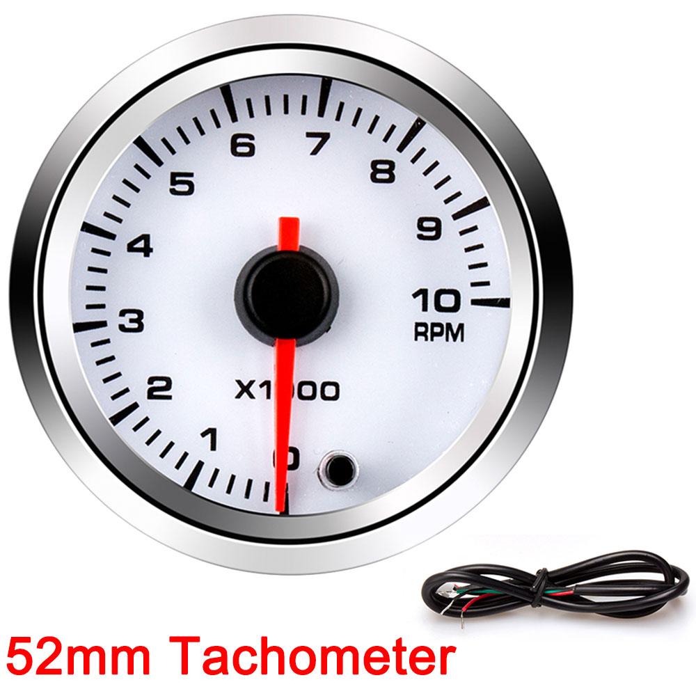 52mm Oil Pressure Gauge Boost Tachometer Voltmeter Air-Fuel Ratio Water Temp Oil Temp EGT Gauge Change 7 Colors Fit for 12V Car