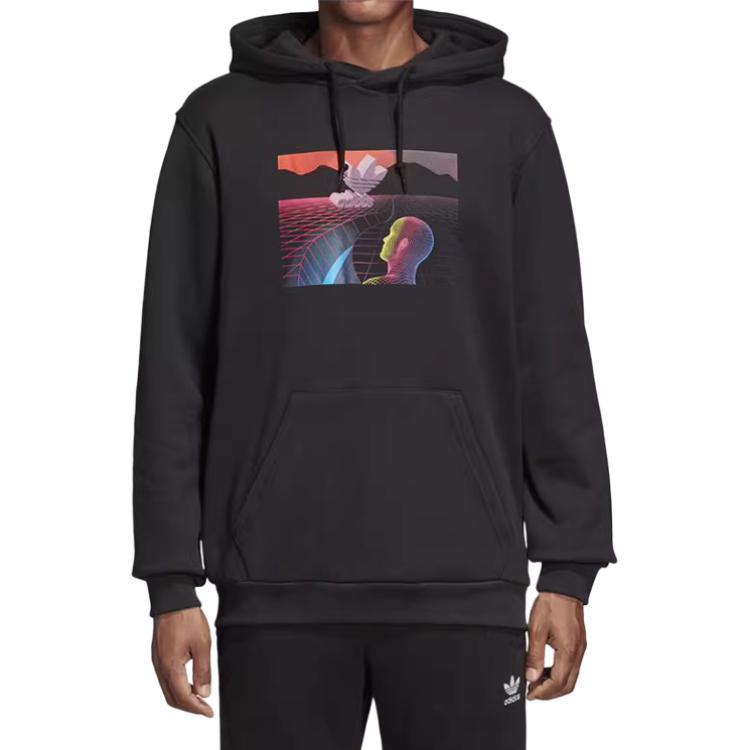 adidas Толстовка Originals D с капюшоном мягкая удобная с длинным рукавом американская мужская толстовка с капюшоном черная DV2038