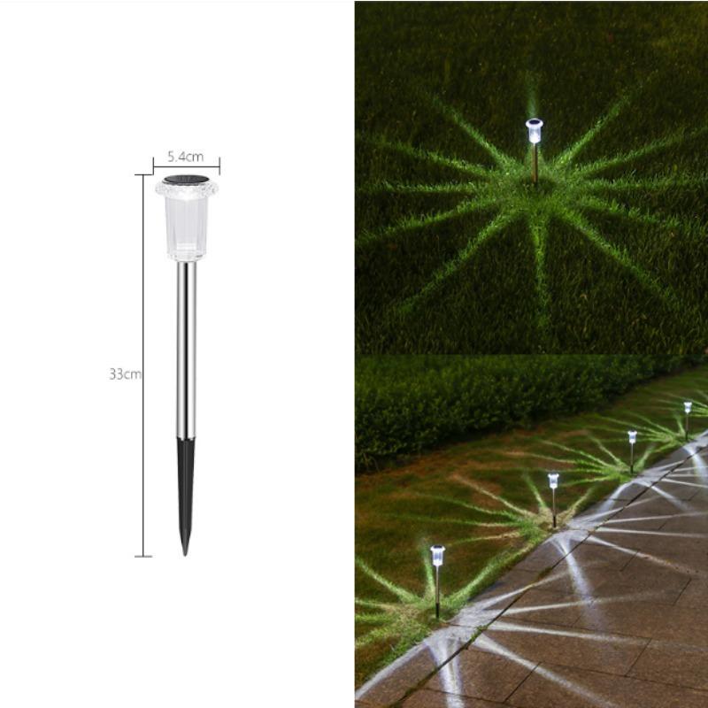 12 шт. солнечных уличных фонарей, водонепроницаемые солнечные фонари из нержавеющей стали для дорожек в саду, дворе, дорожках, подъездных путях, газонах, декора