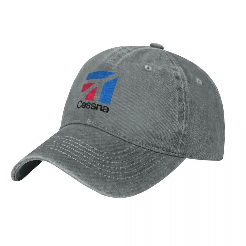 Cessna Logo Baseball Caps Fashion Washed Denim Hats Outdoor Adjustable Casquette Streetwear Baseball Cowboy Hat for Unisex Women