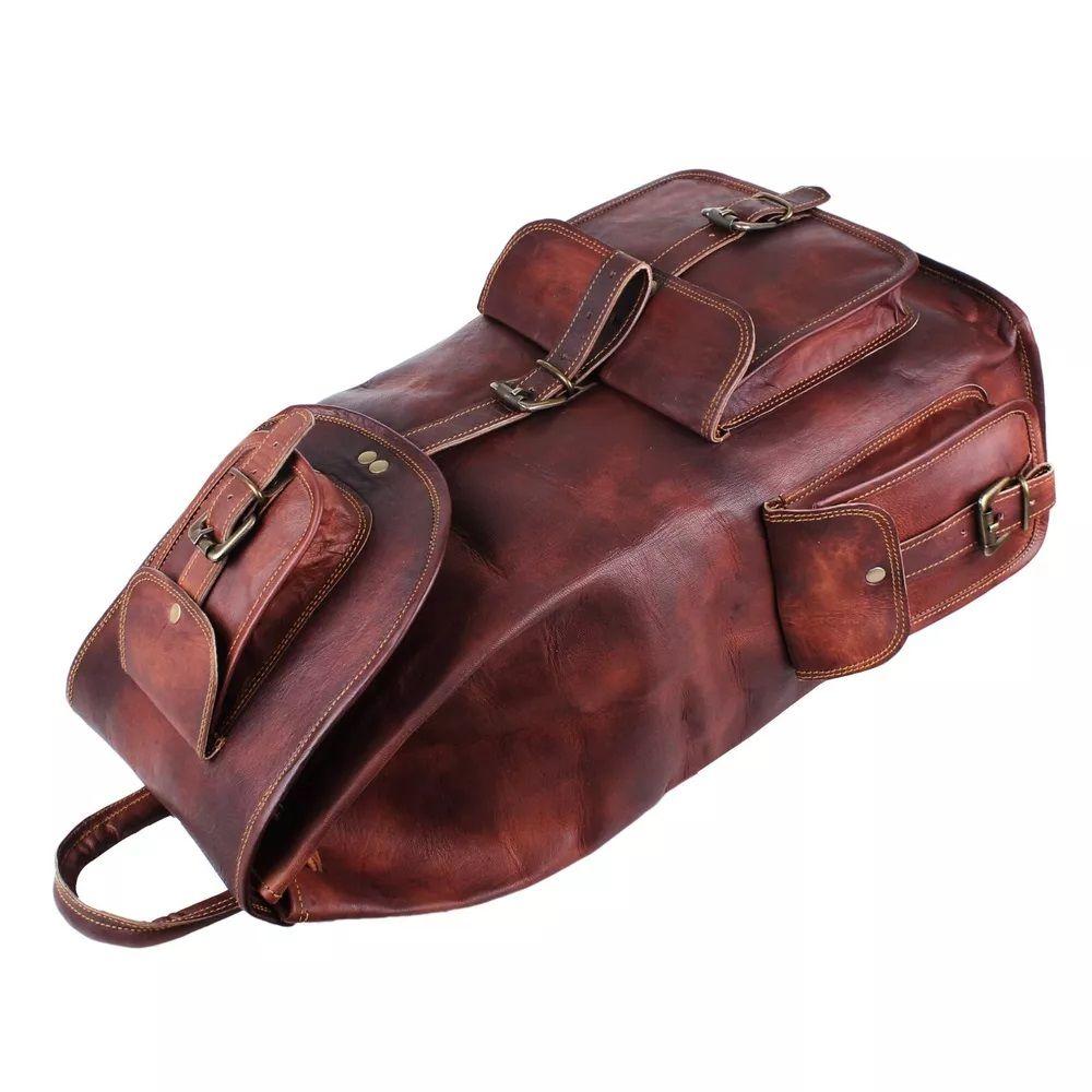 Кожаный рюкзак, сумка для путешествий, темно-коричневый рюкзак, ручная работа