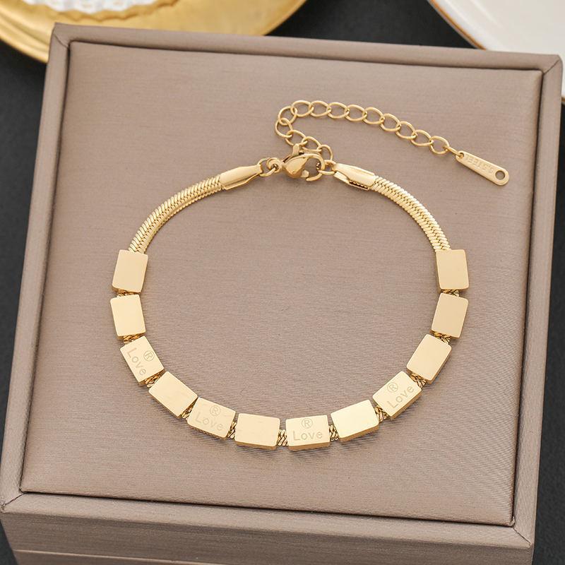 Женский модный браслет из титановой стали: Элегантный японский и корейский дизайн, Нержавеющая сталь с защитой от выцветания, Универсальные ювелирные изделия.