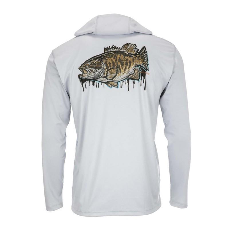 SIMMS Long Sleeve Hooded Fishing Shirt UPF 50 Quick Dry Breathable Outdoor Sports Top