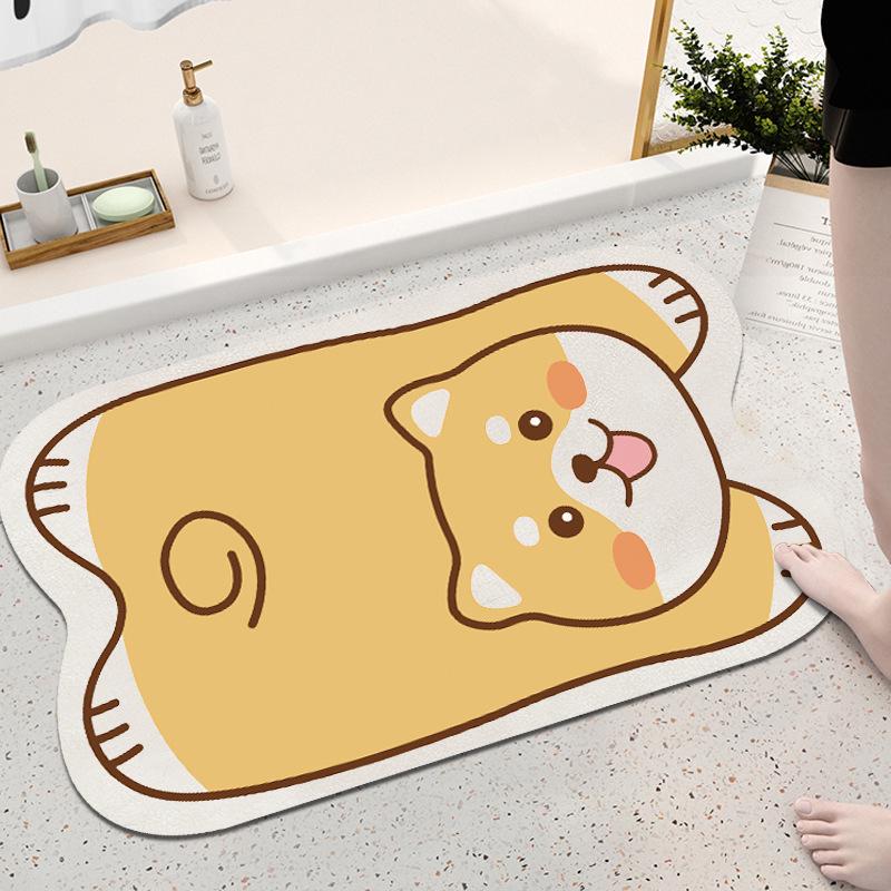 Panda Cartoon Non-Slip Absorbent Diatomaceous Earth Bathroom Doorway Mat