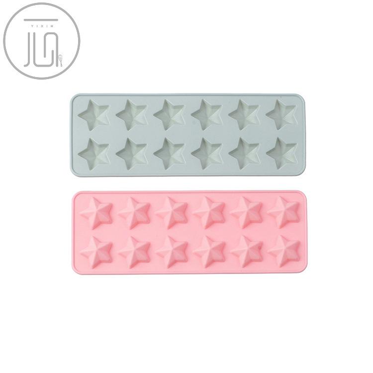Силиконовая форма в форме пятиконечной звезды с 12 отверстиями, силиконовая форма для шоколада, форма для льда, форма для торта, форма для мыла ручной работы