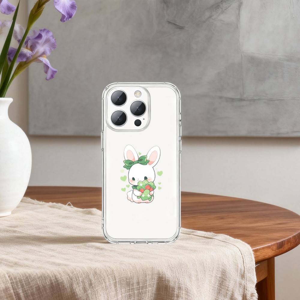 Милый Кролик Детеныши Кроликов Чехол для Телефона Для iPhone 17 16 15 14 13 12 11 Mini Pro Max Plus Прозрачный Чехол