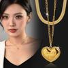 Shaped Beautiful Heart Titanium Steel Necklace For Trendy Women With Adjustable Length Options
