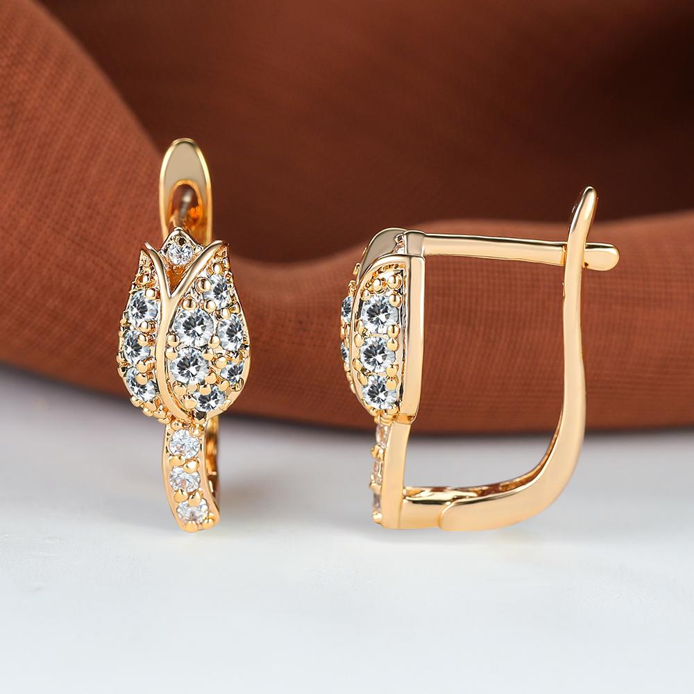 Красный, Желтый, Синий, Зеленый Камень, Серьги с Цветком Розы, Винтажные Свадебные Серьги Золотого Цвета, Многоцветные Серьги с Цирконом, Ювелирные Изделия ко Дню Святого Валентина