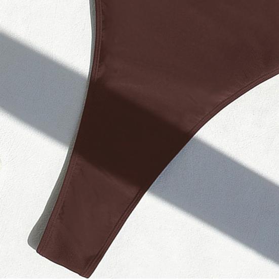 Женский сексуальный монокини с V-образным вырезом без рукавов купальник с открытой спиной, подчеркивающий фигуру, цельный бикини