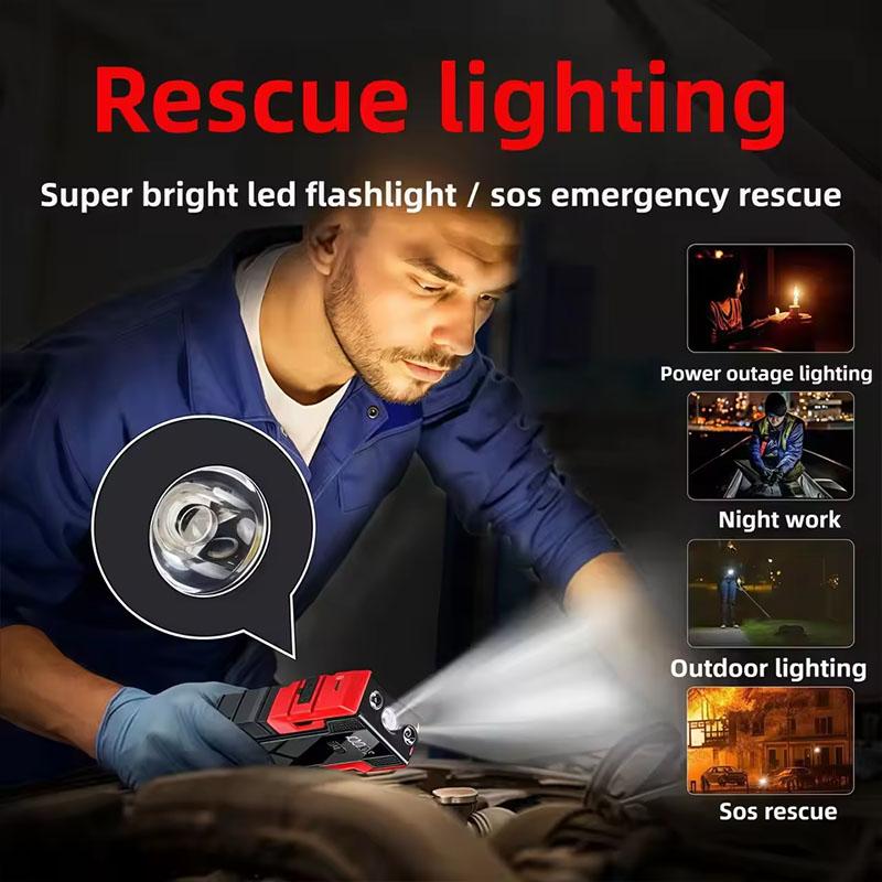 Car Jump Starter with 150PSI Air Pump, Portable Power Bank, LED Light and Auto Emergency Booster