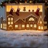 DIY Foldable Christmas Gingerbread House Cardboard Kit with LED Light Make A Gingerbread House Craft Kit for Home Cabinet Christmas Party Decoration
