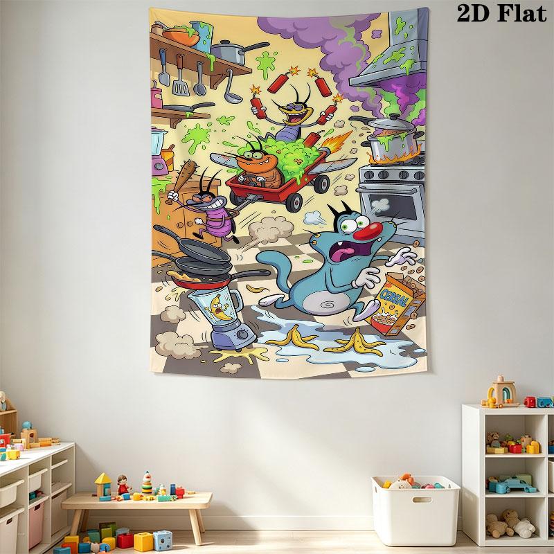 Oggy Soul Wall Tapestry Aesthetic Wall Hanging Printed Fabric Blanket Decorative Tapestries for Bedroom Living Room Home Decor
