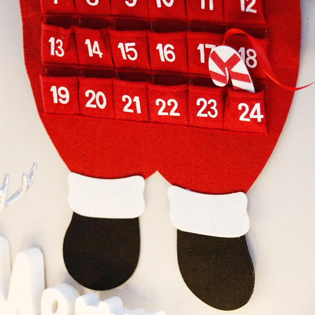 Рождественский Адвент-календарь Подвесное нетканое рождественское украшение Рождественский подарок для камина Праздничное украшение для дома Рождественский подарок