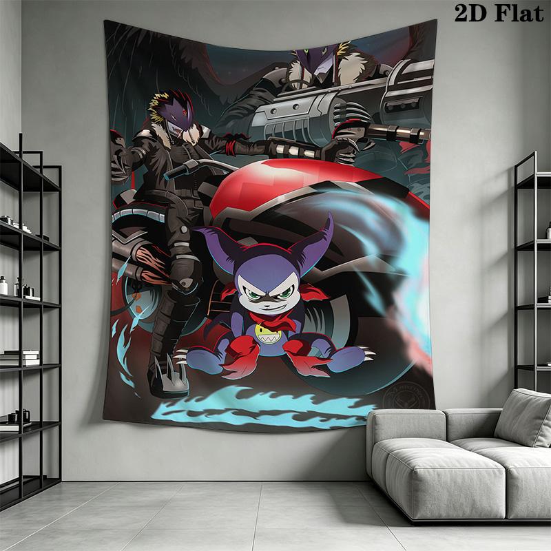 Digimon Tamer Pattern Home Decor Tapestry, Wall Hanging, Decorative RV Wall Cloth.SGT0917210