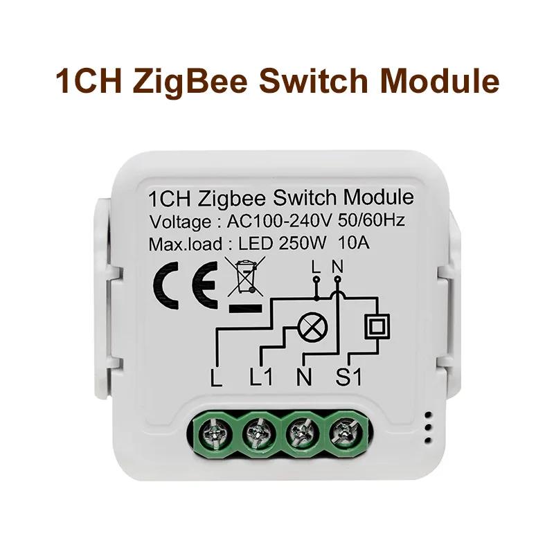 GIRIER Tuya ZigBee 3.0 Модуль переключателя 10A Умный дом DIY Автоматический выключатель 1 2 3 4 Клавиши Поддержка двухстороннего управления Работает с Alexa Google Home