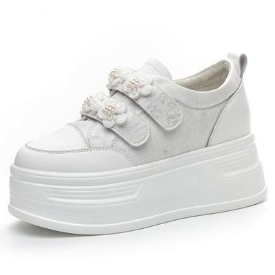 Модные 7 см новые шелковые женские повседневные туфли на танкетке на платформе, тапочки высокого бренда, вулканизированные модные массивные кроссовки, летняя обувь на высоком каблуке 2024