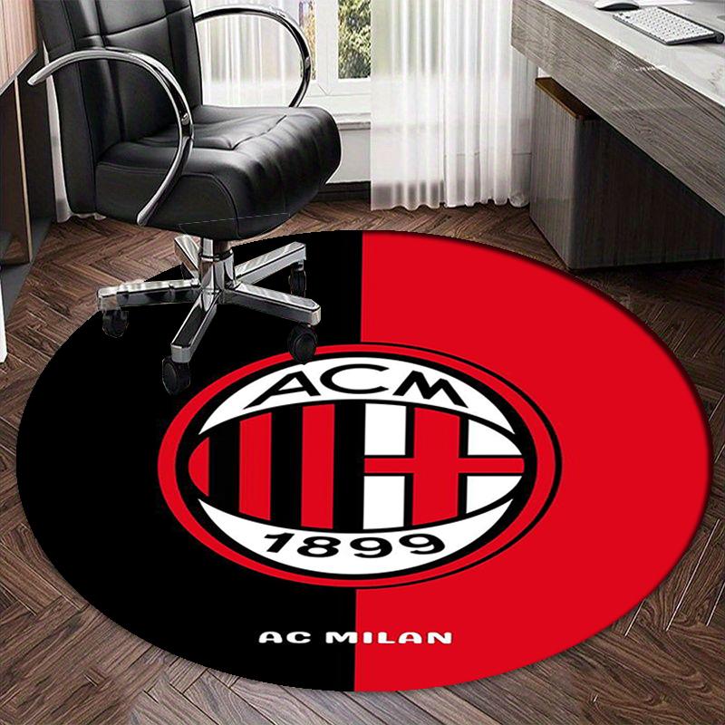 AC Milan Printed Round Rug Carpet Chair Rug Area Rug Entryway Doormats,for Office Chair Living Room Bedroom Kitchen Room.