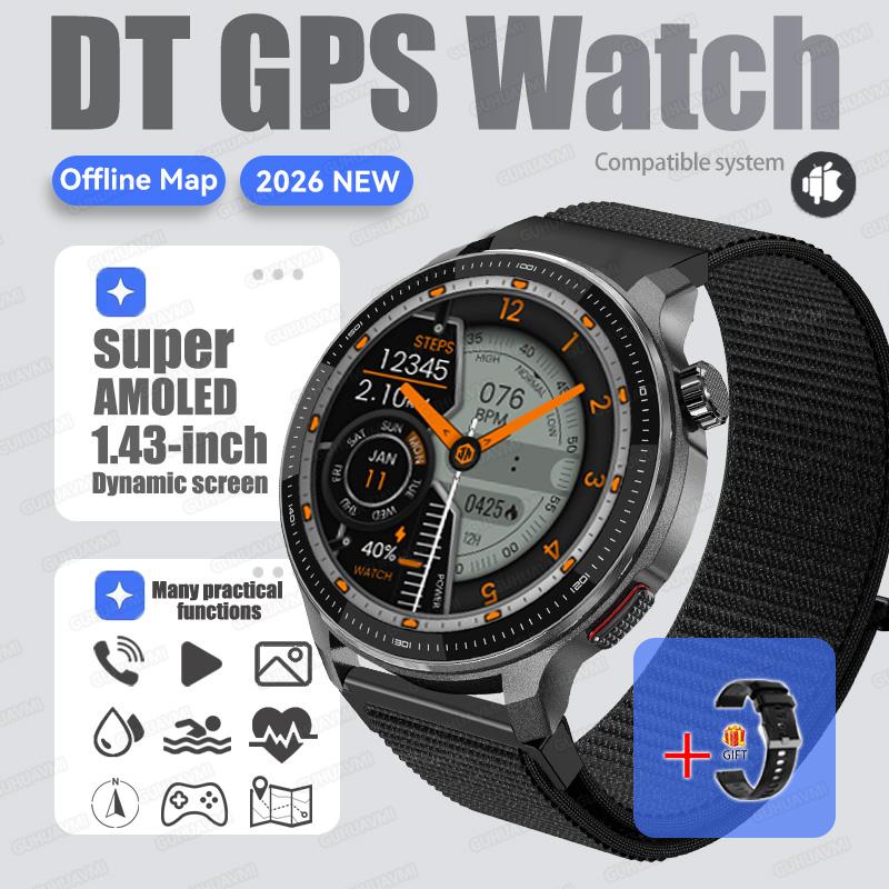 Новые мужские умные часы с GPS-навигацией, 4 ГБ памяти, офлайн-карта, экран Corning Gorilla, водонепроницаемость 10 ATM, Bluetooth-звонки, умные часы