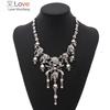 Vintage Skull Tassel Necklaces For Women Men Punk Personality Rhinestone Statement Exaggerated Collar Necklaces Goth Jewelry
