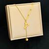 All-match Letter Necklace Cube Pendant Jewelry Accessories Luxurious Fashion Chain  Mother's Day
