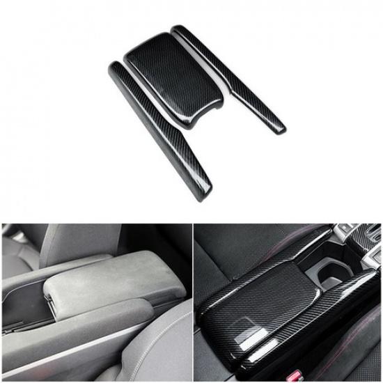 Center Console Armrest Box Cover for Honda Civic 2016- ABS Carbon Fiber lb