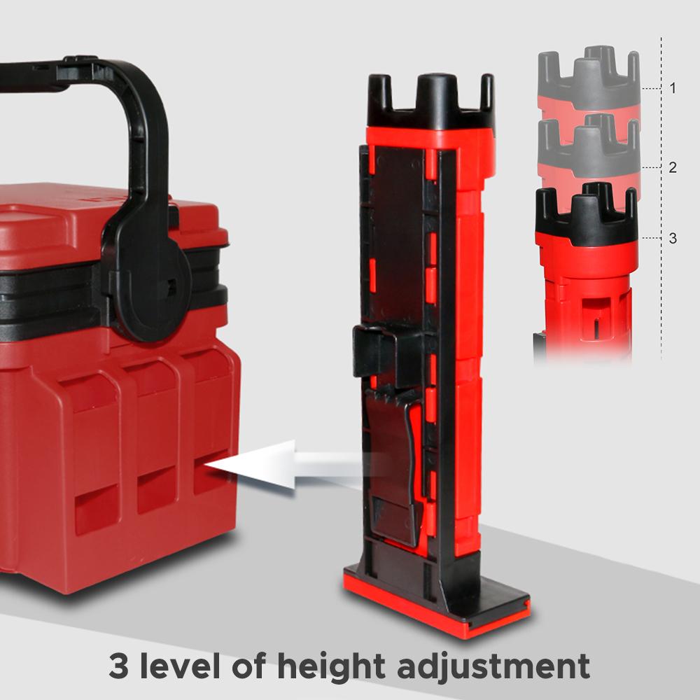 Fishing Box Travel Fishing Case Box with Bottle Holder and Rod Stands Tubes