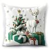 Christmas-Themed Pillowcases: Deer, Snowman, Santa, and Bunny with Gifts sofas, bedroom pillow covers, holiday gifts