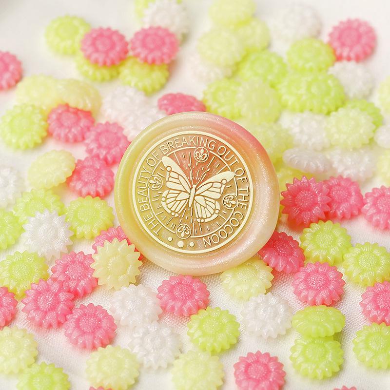 Huidisi Перламутровые Гранулы Сургуча Смешанных Цветов Подсолнух для Штампов