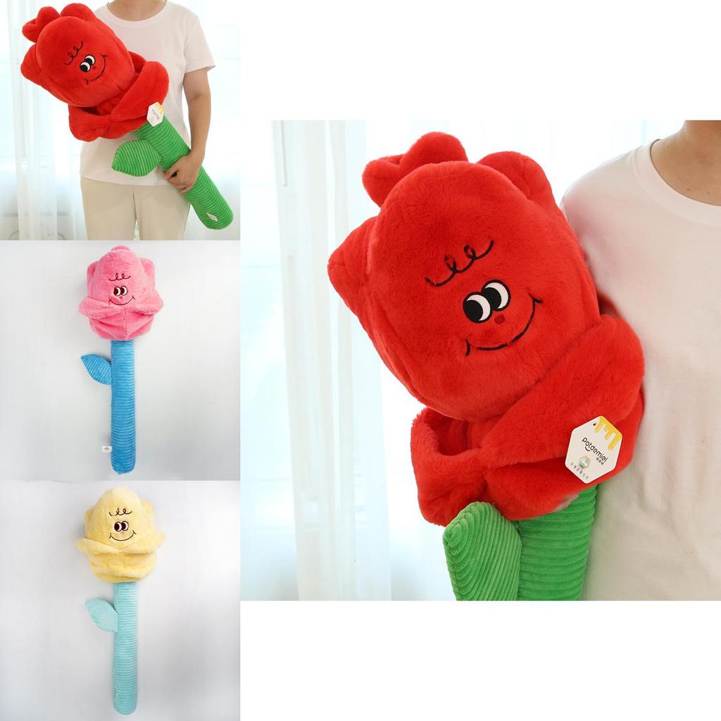 Красивые Плюшевые Цветы Розы Желтого и Розового Цвета Варианты 48 см и 85 см