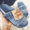 Denim Summer Modern Slippers Outside Low Heel Ladies Shoes 2024 High Quality Flat with Solid Shallow Punk Women's Slippers