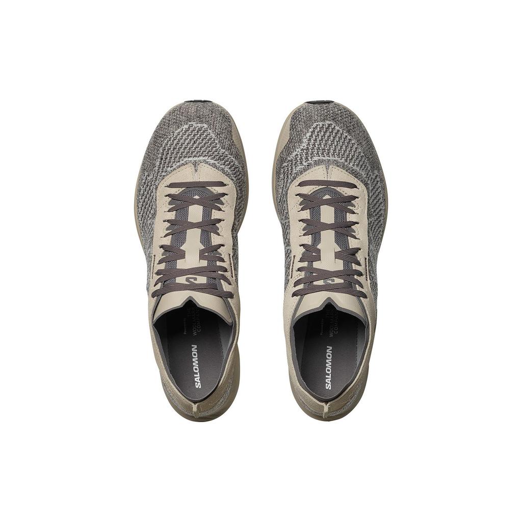 SALOMON Pulsar Prg Вязаные Удобные Функциональные Нескользящие Износостойкие Дышащие Кроссовки с Низким Верхом для Повседневной Носки Унисекс Серо-Коричневые 473007
