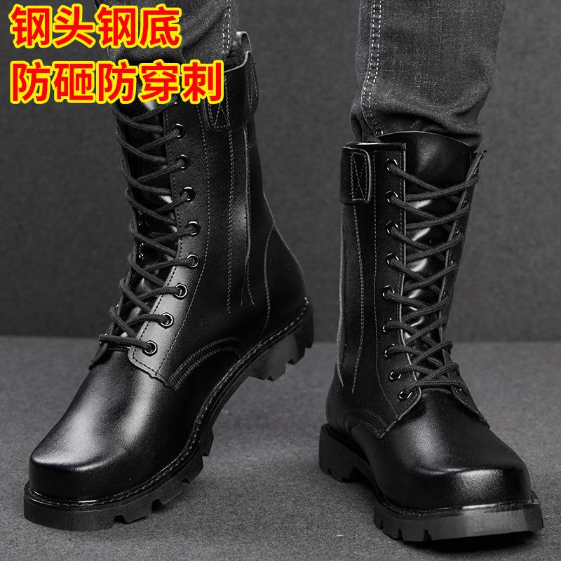 Fashion Unisex Genuine Leather Desert Boots Steel Toed Steel Soled Safety Work Boots Men Boots 2024 Winter Plus Velvet