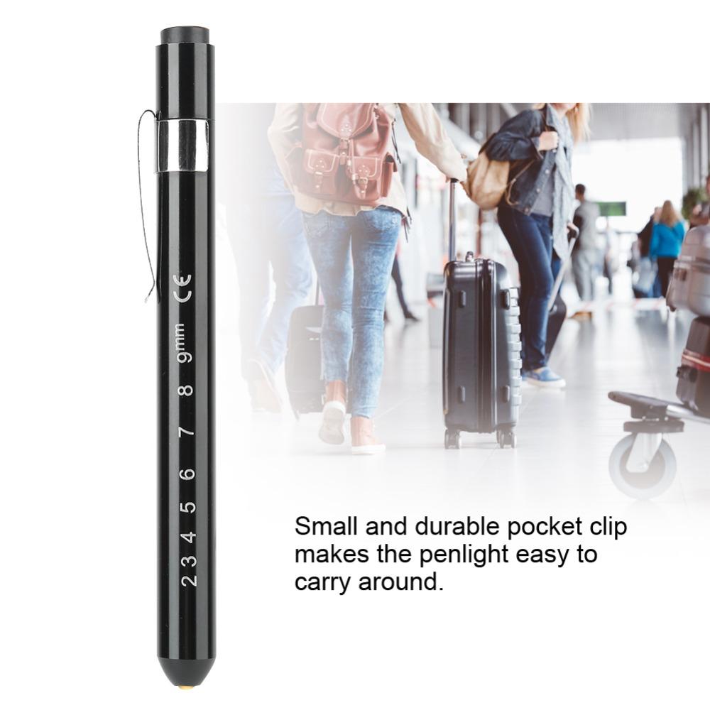Black Color Medical Pen Light Metal Material Pocket LED Pen Light Professional Medical