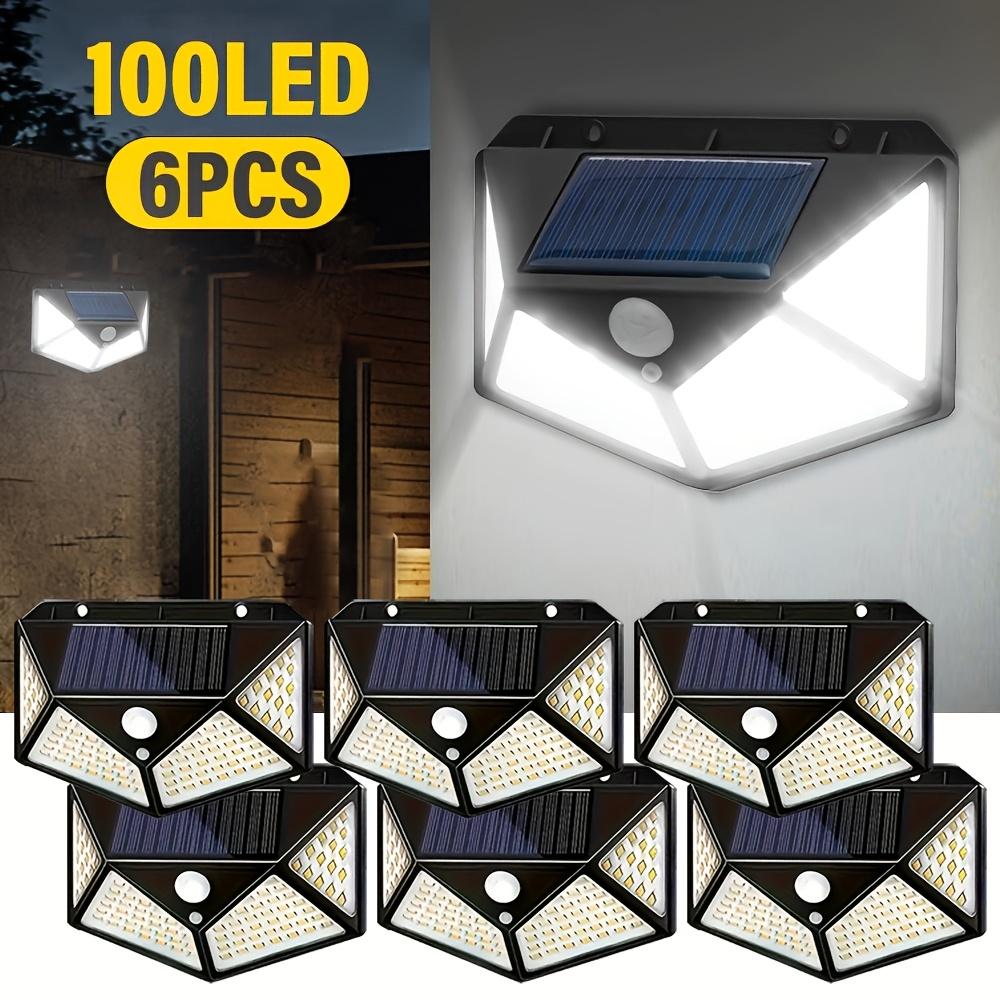 Уличный 100LED солнечный светильник с датчиком движения, 4-стороннее освещение, используется для наружных стен, дворов и коммерческого освещения