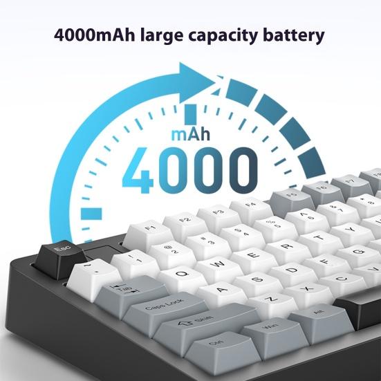 Механическая клавиатура Совместимость с Bluetooth/2.4G/Type-C Проводное подключение Трехрежимное подключение Полноразмерная клавиатура с возможностью горячей замены 81 клавиша