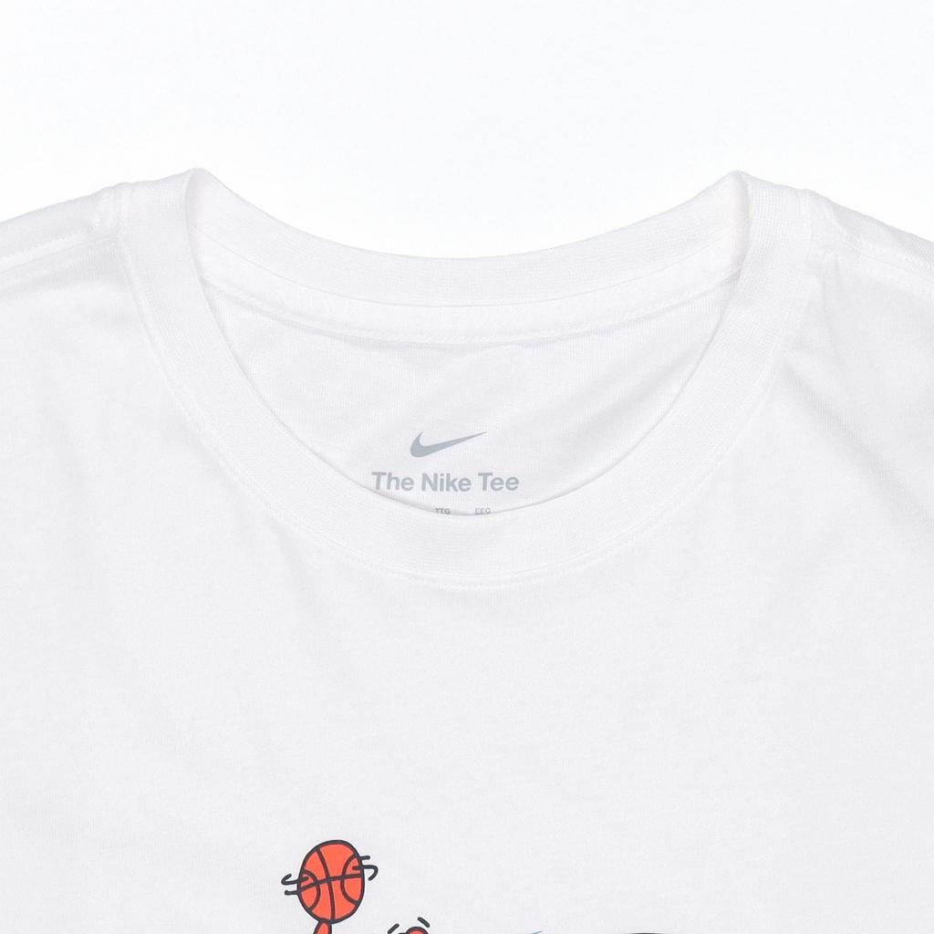 Nike Удобные футболки с круглым вырезом с мультяшным принтом, мужские топы, белые DN3004-100