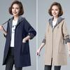 Women Windbreaker Spring Autumn Coats Hooded Women Outerwear Sports Mid-Length Trench Coats
