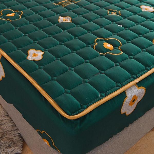 Printing Bed Fitted Sheet Cotton Thick Quilted Soft Elastic Fitted Sheet Bedding Mattress Cover Topper Single Full Queen King Sheet&Pillowcases